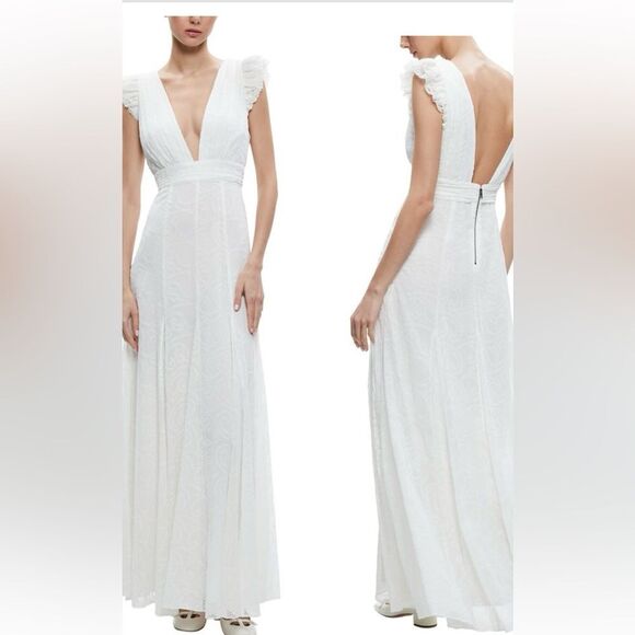 Alice + Olivia Vanna Eyelet Ruffle
Sleeve Maxi Dress NWT size 10 $695 - Picture 1 of 5